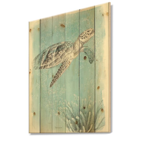 Designart - Coastal Sea Life I Turtle sketches